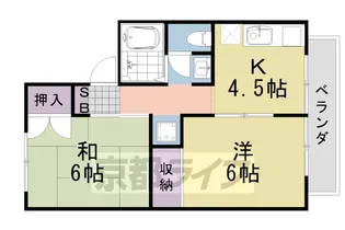モンベール洛西【206号室】の間取り