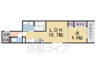 「D-room丹波橋」【2階】の間取り