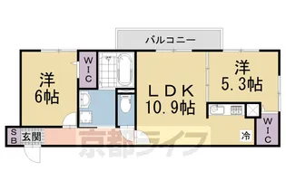 ルーセント伏見稲荷【1階】の間取り