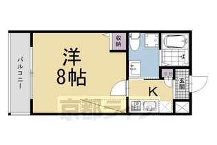 Gladvis二条式部【4階】の間取り