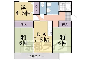 リバーサイド桂坂【106号室】の間取り
