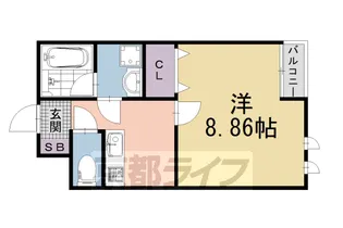 bleggeroFUSHIMI【302号室】の間取り