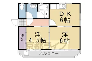 大文字マンション【2階】の間取り