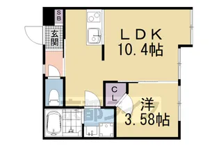 PORTOFINO六地蔵【103号室】の間取り