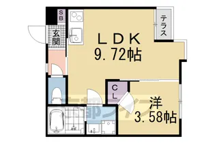 Portofino六地蔵【106号室】の間取り