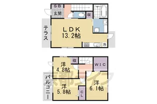 京都府京都市伏見区聚楽町【一戸建】の間取り