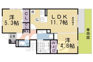 メゾンソレイユ【101号室】の間取り