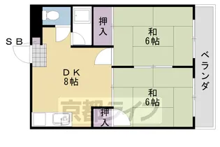 離宮ガーデンハイツ【2階】の間取り