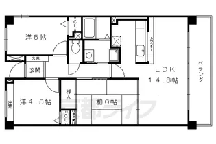 グラン・コート山科音羽【605号室】の間取り