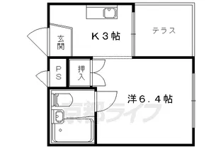 メロディハイム【402号室】の間取り