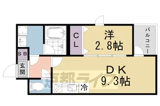 京都府京都市山科区厨子奥若林町【マンション】の間取り