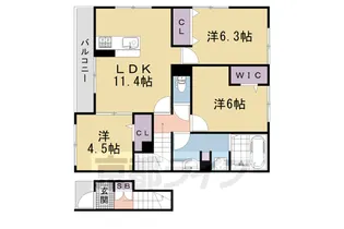 ソレイユ嵯峨野【2階】の間取り