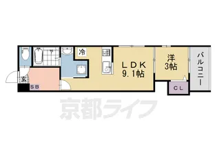 1LDKの間取り画像