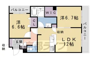 京都府京都市西京区山田畑田町【マンション】の間取り