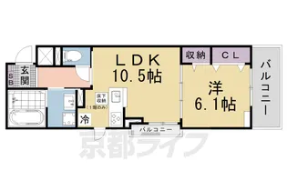 ディアコート唐崎【1階】の間取り