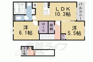 ヒカルサ大津唐崎Ⅱ【2階】の間取り
