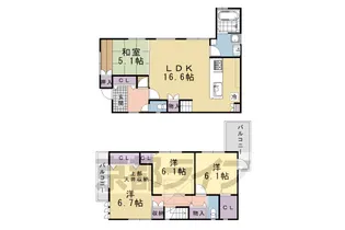 京都府京都市西京区桂千代原町【一戸建】の間取り