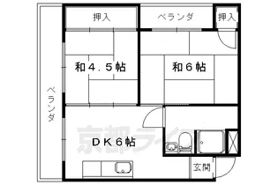 京都府京都市山科区上花山坂尻【マンション】の間取り