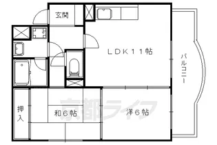 プレジオ山科御陵【3階】の間取り