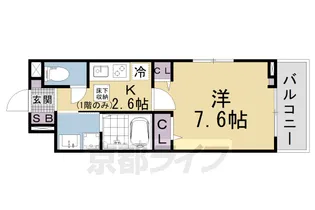 ラクーン堅田【1階】の間取り