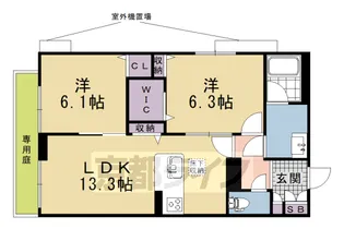 シャーメゾン 光悠新町【102号室】の間取り