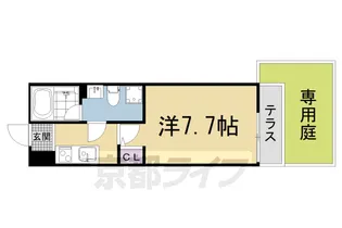スターアパートメント京大北【102号室】の間取り