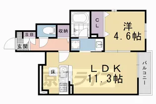 1LDKの間取り画像