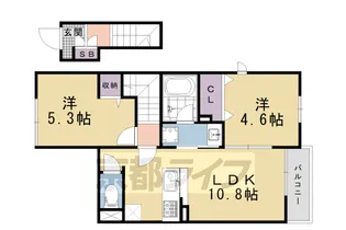 2LDKの間取り画像