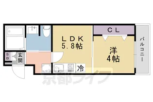 京都府京都市上京区二本松町【マンション】の間取り