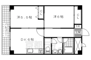 山科ハイツ【725号室】の間取り
