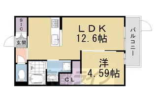 Side西ノ京【1階】の間取り