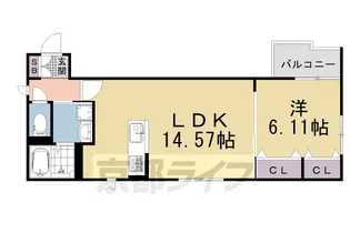 Side西ノ京【2階】の間取り