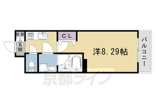 円町レジデンスⅠ【202号室】の間取り