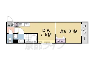 円町レジデンスⅡ【204号室】の間取り