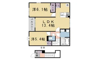 プラネット【201号室】の間取り