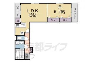 京都府京都市伏見区竹田西段川原町【アパート】の間取り
