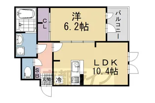 京都府京都市伏見区竹田西段川原町【アパート】の間取り