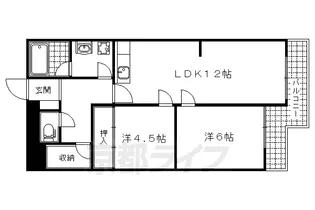 ビューハイツ京都山科(ベルヴィ52)【337号室】の間取り