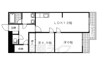 京都府京都市山科区北花山西ノ野町【マンション】の間取り