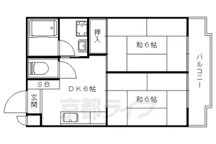 京都府京都市山科区勧修寺東堂田町【マンション】の間取り
