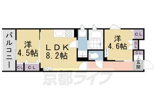 クリエオーレ春日元町【302号室】の間取り