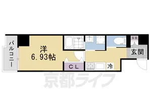 ヴァローレ枚方【401号室】の間取り
