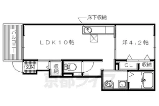 フラワータウン フェイジョア【107号室】の間取り