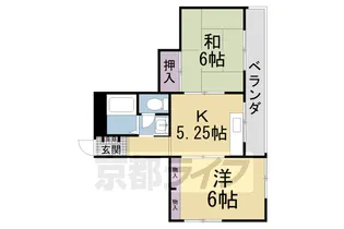 パールハイツ樟葉【205号室】の間取り