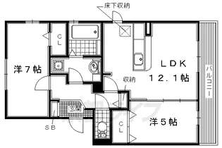 Fiorente(フィオレンテ)【DUE-105号室】の間取り