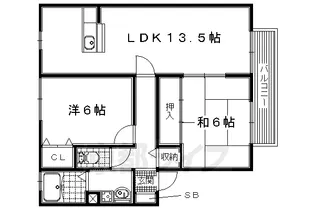 プラスドサンテ ドゥー【104号室】の間取り