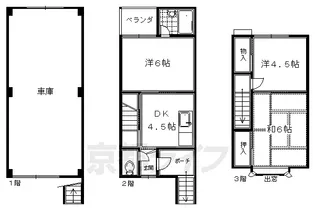 京都府京都市右京区西京極西衣手町【一戸建】の間取り
