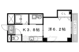 大阪府枚方市渚西1丁目【マンション】の間取り