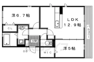 Le Grand 東山【201号室】の間取り