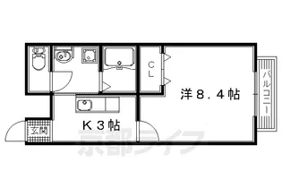 大阪府枚方市渚元町【アパート】の間取り